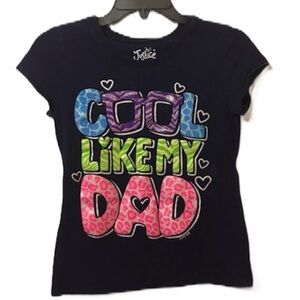 Justice Girl’s Graphic T-Shirt Size 12 EUC Cute Casual Tee “Cute Like My Dad”